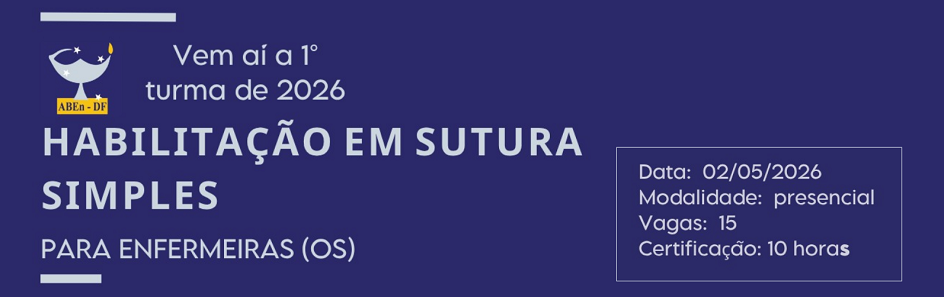 Curso Habilitação em Sutura Simples para Enfermeiros(as) - Turma 1/2026